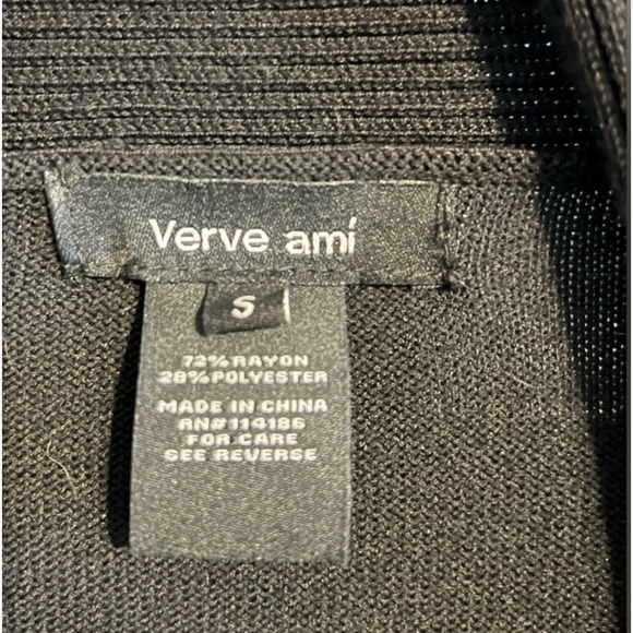 EUC! - VERVE AMI Black Open Waterfall Drape  Cardigan Sweater Size Small - Picture 2 of 2